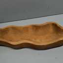 Nuogo 19 Inch Wooden Wavy Edge Dough Bowl Supplies, Brown