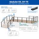 Muzata 5ft-10ft Cable Railing Kit 36" 2PACK Black Posts PS02 with 150ft 1/ 8 Stainless Steel Cable WR19 Cable Railing System DIY Kit (No Handrail), RWS2 BH4S
