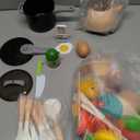 130Pcs Kitchen Playset, Toddler Pretend Cooking Play Pots, Pans, Utensils Cookware, Daily Food Fruit Veges, Shopping Storage Basket, Dessert, Prop Money, Learning Gift for Child (Pink)