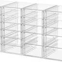 Desk Organizers And Accessories With 22 Drawers, 4 Pack Office Desktop Drawers, Plastic Makeup Organizer Containers Bins With Drawers Desk Organization, Bathroom Organizers Storage Case Box Cube