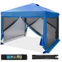PHI VILLA
10 ft. x 10 ft. Blue Outdoor Patio Pop-Up Canopy with Netting