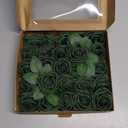 Ling's moment Artificial Flowers 25Pcs Emerald Green Roses Decor w/Stems,3" DIY Foam Floral for Wedding Bouquet/Centerpieces, Outdoors Party Backdrop, Room/Table, and Garden/Pot Decorations