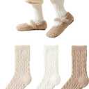 Marchare Fuzzy Socks For Women Crew Cozy Socks Fluffy Slipper Socks Warm Sleeping Sock (White)