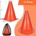 PXZBLG 12 pcs Soccer Cones, 7" Soccer Cones, Plastic Traffic Cones, Training Cones for Basketball Football Skating Drills Practice