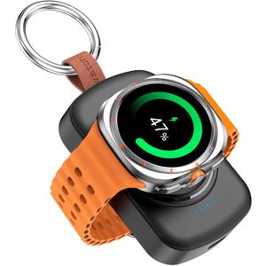 for Samsung Galaxy Watch Charger,1800mAh Portable Charger for Samsung Galaxy Watch 8/8 Classic/7/Ultra/6/6 Classic/5/5 Pro/4/3,Active 2/1,Wireless Magnetic (Black)