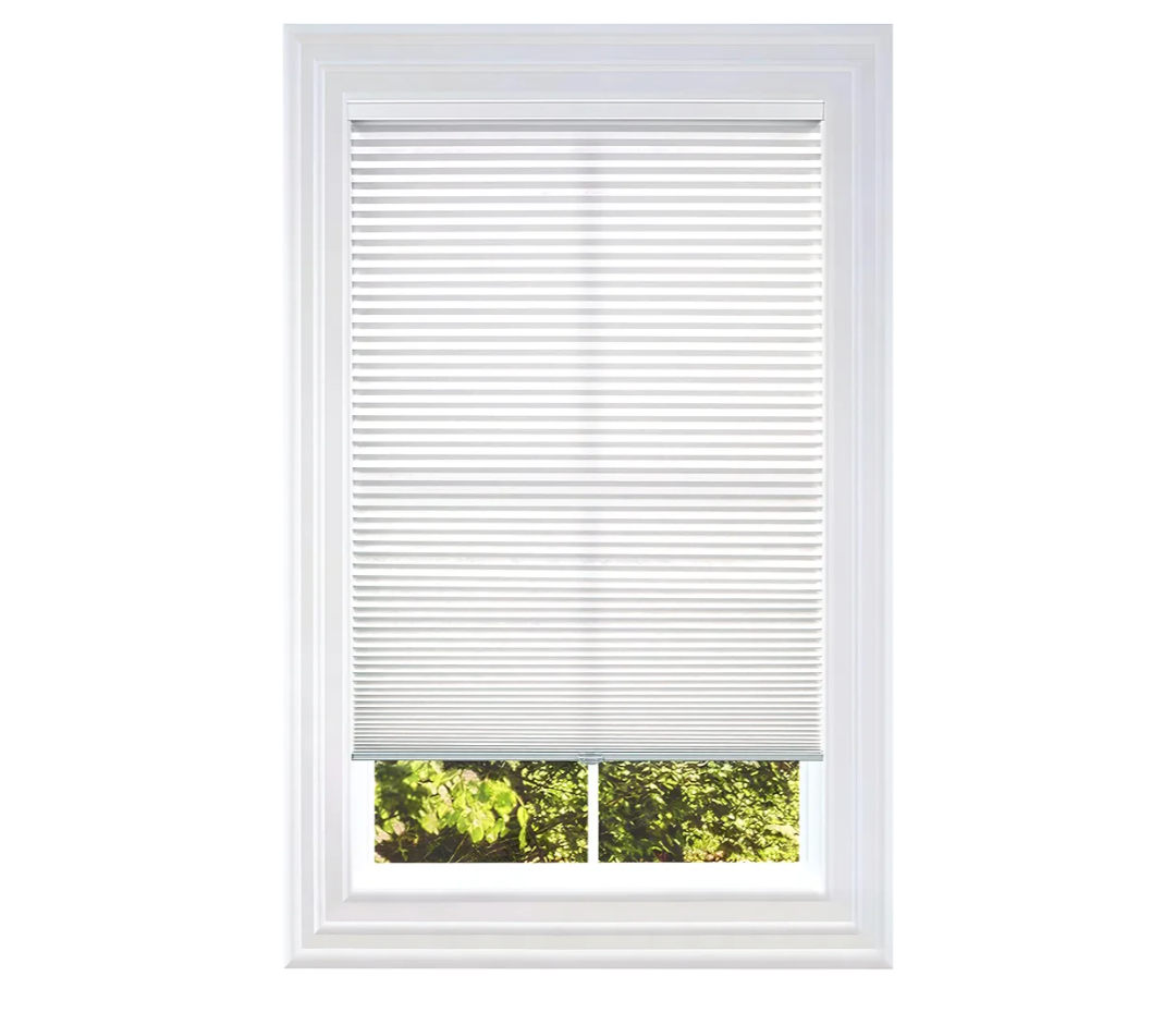 Honeycomb Cellular Shades Cordless Light Filtering for Windows Inside & Outside Mount, 33x64 inch, White(Light Filtering)