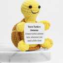 2 x Lenoka Crochet/Cute Mini Emotional Support Turtle Handmade Gift - Perfect Emotional Support Gifts for Friends, Students, and Women; A Funny, Cheap, and Unique Surprise Gifts (Brown)