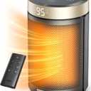 Dreo Space Heater, Portable Electric Heaters for Indoor Use with Thermostat and Remote, 2024 Upgraded, Digital Display, 12H Timer, 5 Mode, 1500W PTC Ceramic Fast Safety Heat for Office Bedroom Home (10 inch, Gold)