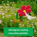 Crazy Daisy Sprinkler - 360 Rotating Dancing Crazy Daisy Water Sprinkler for Lawn Garden, Funny Sunflower Water Sprinklers for Dogs Outdoor Play, Irrigation Tool for Yard Watering - Red