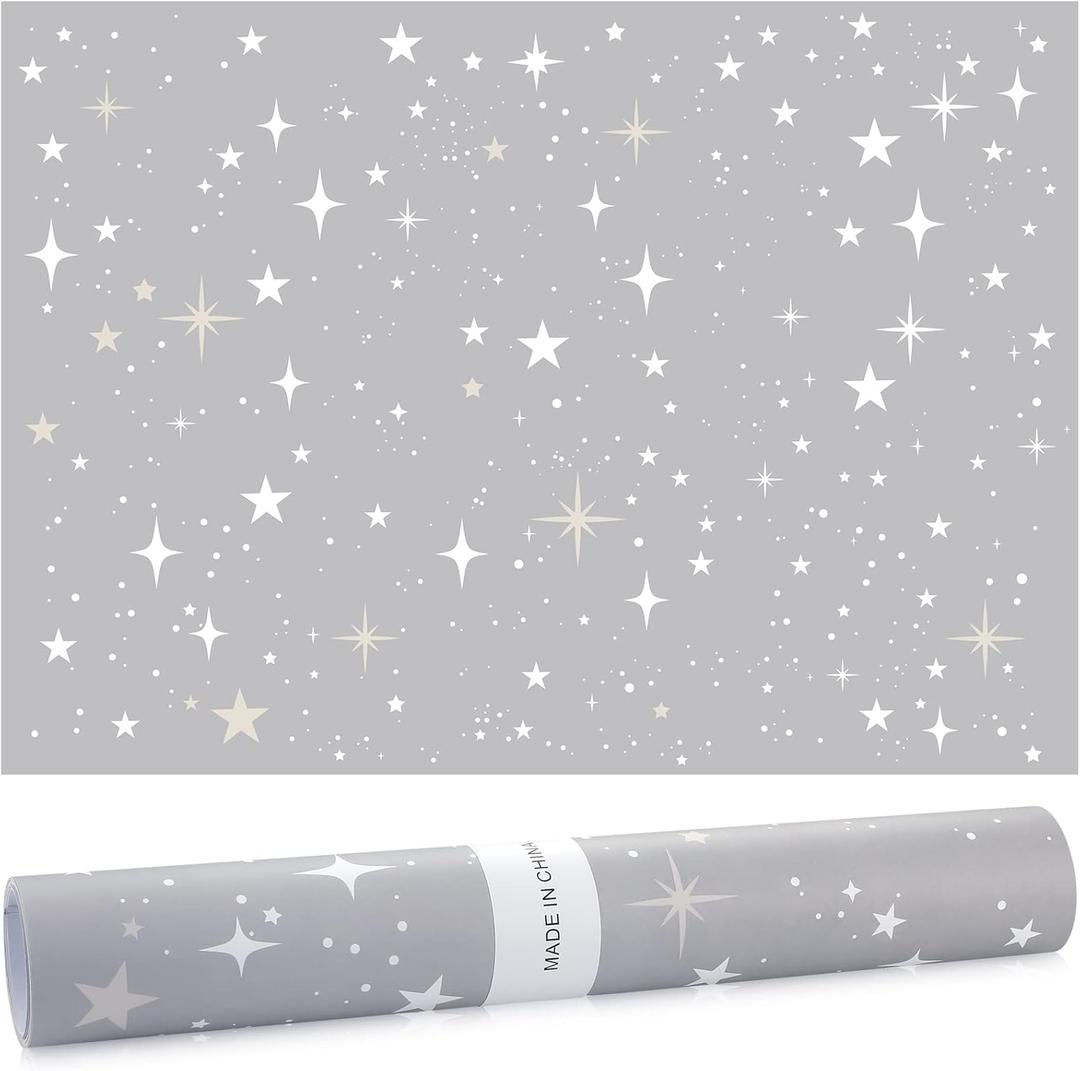 Geosar 10 Sheets Drawer Liners for Dresser Scented Drawer Liners Non Adhesive Scented Fragrant for Home Shelf Closet (Star, Baby Talcum Powder Scent)