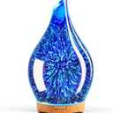 Porseme Essential Oil Diffuser 280ml Aromatherapy Ultrasonic Oil Diffusers 3D Glass Cool Mist Humidifier, Air Refresh Auto Shut-Off, Timer Setting, BPA Free for Home Hotel Yoga Leisure SPA Gift (G1-280ml Aladdin Vase)