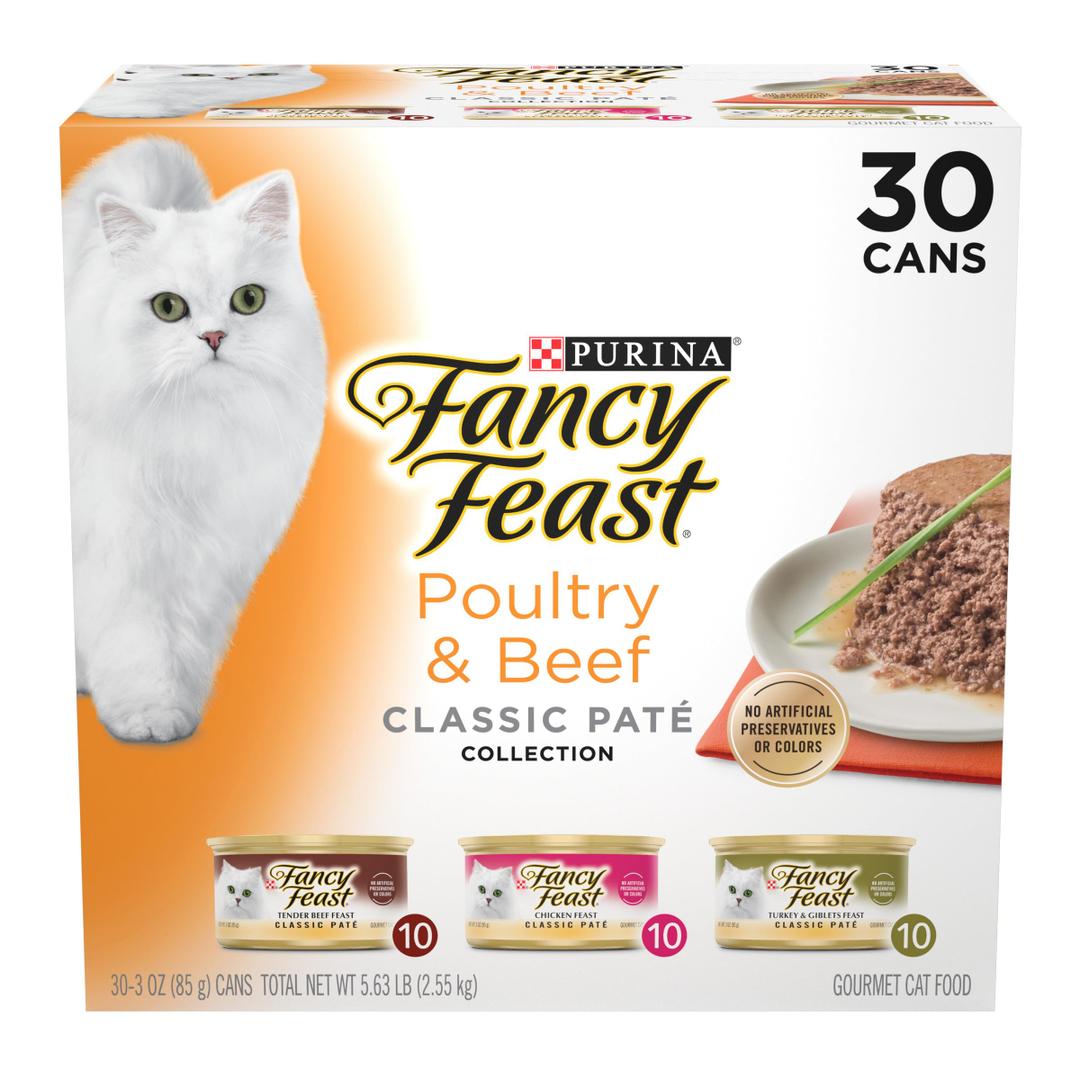 Purina Fancy Feast Classic Pate Wet Cat Food, 3 oz Cans, 30-Pack Exp. 04/2028