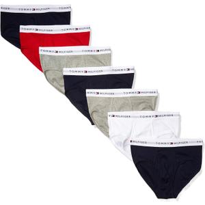 Tommy Hilfiger Men's Underwear Cotton Classics Megapack Brief -(3 Navy, 2 Grey Heather,1 Red, 1 White) 
XL