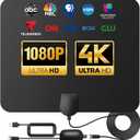TV Antenna Indoor Long Range 900 Miles, Supports 4K 1080p Smart TV Signal Reception with Signal Amplifier 16ft HDTV Coax Cable