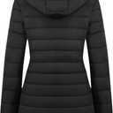 GOLDLADIES Women's Waterproof Long Down Jacket,Warm Winter Hooded Puffer Coat Thickened for Hiking Outdoor (Black, M)