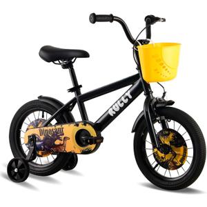 RULLY Dinosaur Kids Bike for Ages 2-7 Years Old Boys, 12 14 16 Inch BMX Style Kid's Bikes with Training Wheels, Children Bicycle for Kids and Toddler, Multiple Colors