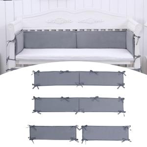 Breathable Cushioned Pads, 4 Pcs Bedding Set for Cornor Side (X09-GRAY)