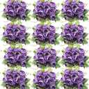 12 Pcs Artificial Peonies Silk Flowers, Fake Peony Bouquet Boho Faux Flowers Arrangements for Wedding Home Centerpiece Table Decoration (Dark Purple)