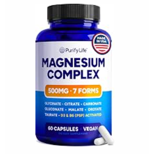 Magnesium Glycinate Complex for Women & Men with Vitamin D3 & B6, 60ct 