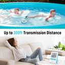 Wireless Digital Pool Thermometer Floating, Easy-to-Read Display, IPX8 Waterproof Indoor/Outdoor Sensor for Hot Tubs, Swimming Pools, Ponds & Aquariums,Mint Blue, 2 Pack