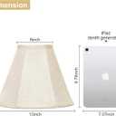 Lamp Shades Set of 2, Champagne Beige Bell Lamp Shades 6" x 13" x 10"High, Medium Shade Replacement Fabric Natural Linen Hand Crafted(Spider Fitter), Harp Holders Included, Easy Assembly Required