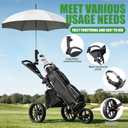 Golf Push Cart 3 Wheel with Brake, Cooler Bag, Cup/Umbrella Holder