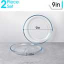 NUTRIUPS 2 Pack 9 inch Glass Plates - with Lipped Edge - Clear Tempered Glass Dinner Plates, Glass Serving Dinnerware for Pasta, Salad, Dishwasher and Microwave Safe