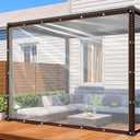 Clear Tarp - Heavy Duty Waterproof 7x12FT Plastic Tarps with Grommets Clear Vinyl Tarps for Outdoor Porches Transparent Tarpaulin for Patio Enclosure Roofs Greenhouse Plant Chicken Coop Cover