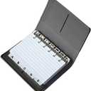 3x5 Lined Index Cards with Ring Binder Holder and Dividers, 100 Note Cards, Black