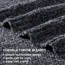 BOURINA Chenille Throw Blanket for Couch Sofa Chair Bed Home Decoration, Soft Warm Cozy Blanket for All Season50" x 60", Grey