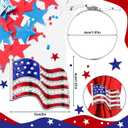 Geiserailie 6 Pieces Patriotic Napkin Rings 4th of July American Flag Napkin Ring Holder Red White and Blue Rhinestones Serviette Buckle Table Ring for 250th Anniversary Independence Day Party Home