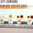 Sea Team Handmade Positive Sunflower Crochet Doll with Emotional Support Card, Knitted Artificial Flower, Christmas Decoration, Thank You Gift for Coworker, Friend, Bestie, Teacher (Small)