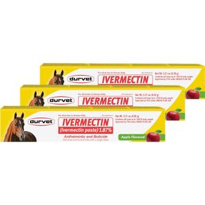 Ivermectin Paste Dewormer - 6.08g dose @ 1.87%-Apple Flavored, 3 Count