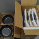 AmorArc Ceramic Dinnerware Sets, Wavy Rim Stoneware Plates and Bowls Sets,Dishwasher & Microwave & Oven Safe Dishes set, Service for 4 (12pc)-Charcoal Matte