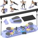 MOVOCA Pilates Board, Foldable Pilates Reformer Equipment with Timer, 7-in-1 Multi-Purpose Portable Pilates Reformer Machine Home Pilates Kit for Home Workout, Fitness, Exercise, Abs, Core Equipment