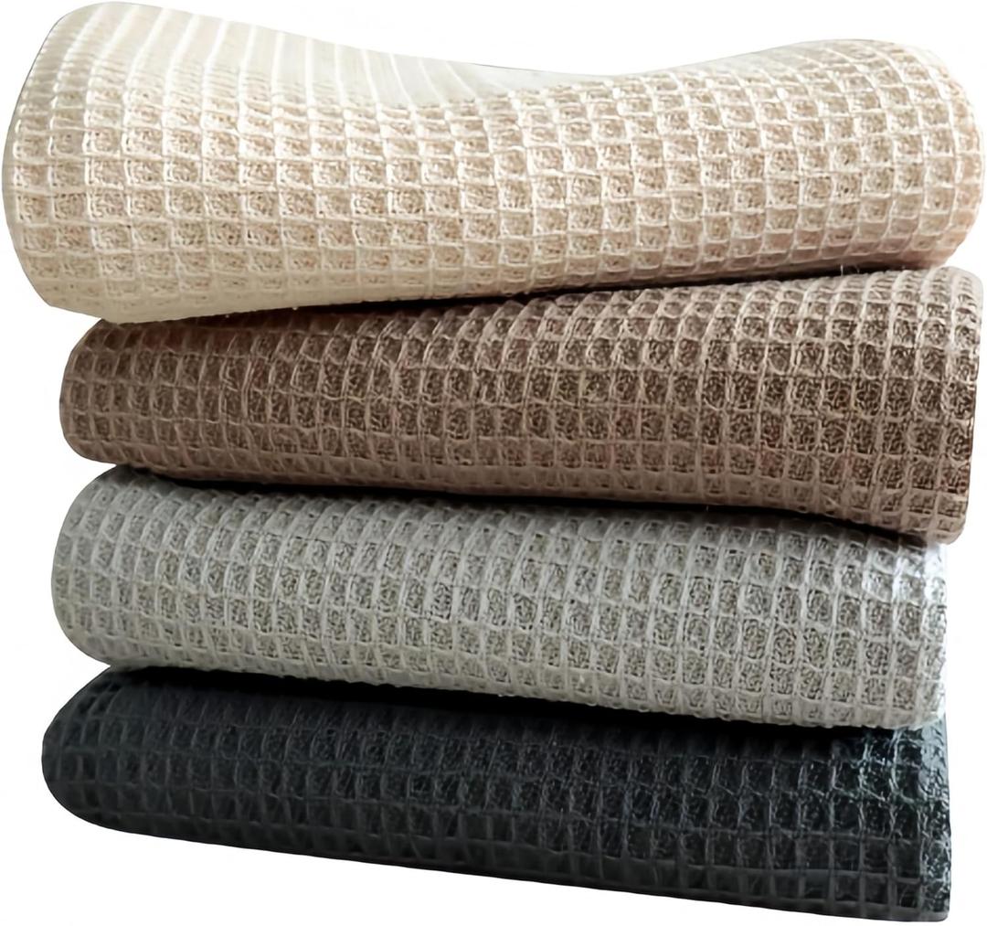 4Pcs Mixed Color Cleaning Cloth Cotton Dishcloth Ultra Soft Absorbent Kitchen Towel Household Cleaning Cloth Kitchen Tools Gadgets Wash Cloth Dish Rag