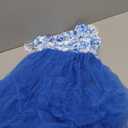 Arshiner Girls Dresses Summer Square Neck Ruffle Sleeve Formal Party Birthday Tulle Dress 13-14 Years (Blue Flower)