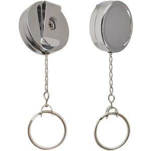 Badge Reels Retractable 2Pack Heavy Duty Badge Reel with Metal Chain, WENSUNNIE Metal ID Nurse Badge Reel Retractable Card Holder Keychain with Clip for Nurse Accessories for Work