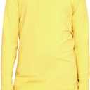 Shirts for Girls Long Sleeve Crew Neck Top, Hoodie or 3/4 Sleeve Soft Stretch Kids Lightweight Size 2-16 (Yellow, M)