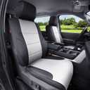 Custom Fit Tundra Seat Covers for Toyota Tundra 2022-2026 CrewMax&Double Cab SR,SR5,Limited Platinum,1794 Edition,TRD Pro,Capstone, Fits Gas & Hybrid, Faux Leather, 2-Row Full Set (Black & Grey)