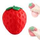 Squeezable Strawberry Stress Ball, Soft Strawberry Squishy,Realistic Slow Rise Pressure Relief Fruit Squeeze Toy for Adults Kids Squishy Sensory Fidget,Fun Table Decoration, Party Favor