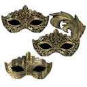 Beistle 3 Piece 32.75" x 27" & 16.75" x 29" Venetian Mask Carnival Mardi Gras Wall Décor- Prom- Masquerade Ball Decorations