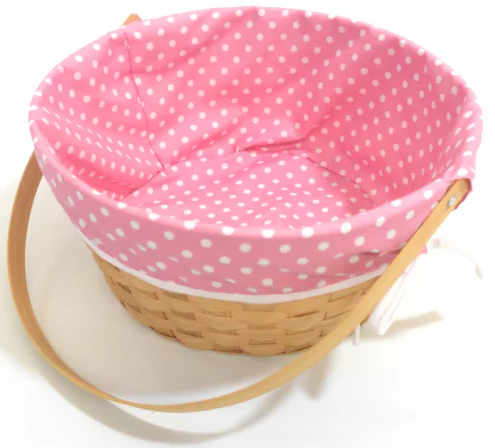 EASTER BAMBOO BASKET DOTS12IN