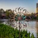 VEWOGARDEN Large Outdoor Metal Wind Spinners, 360 Degrees Swivel Wind Sculpture Yard Art Decor for Patio, Lawn & Garden 66 * 15.8 Inches