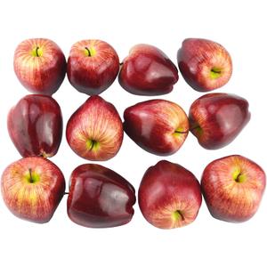 Artificial Lifelike Fake Dark Red Apple Simulation Red Delicious Apples Set Fake Fruit for Home House Kitchen Wedding Party Decoration Photography - Set of 12