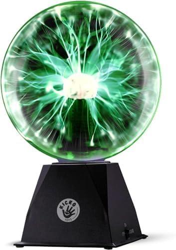 Kicko 7 Green Plasma Ball Touch Sensitive, Nebula Thunder Lightning Plug-in Plasma Globe, Crystal Ball for Parties, Science Decorations, Props, Light Up Ball for Kids, Bedroom Decor, Home