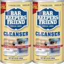 Bar Keepers Friend Powder Cleanser (2 x 12 oz) Multipurpose Cleaner, Stain & Rust Remover for Bathroom, Kitchen & Outdoor Use on Stainless Steel, Aluminum, Brass, Tile, Ceramic, Porcelain & More