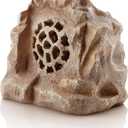 Alpine Corporation 11" Tall Solar Bluetooth Wireless Rock Speaker, Waterproof Outdoor Audio System - Portable Sound, High-Fidelity, 50-Foot Range, Brown