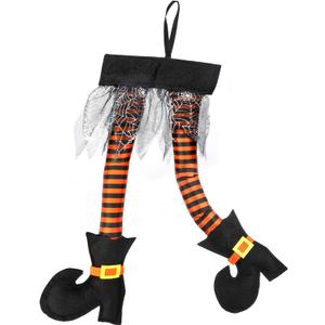 HOWAF Novelty Witch's Legs Decoration Sticking Out of Window Door Car Auto Trunk Outdoor Funny Decoration Wreath Halloween Fancy Costume Favor Supplies Accessories