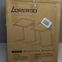 LORYERGO Multifunctional TV Tray Table - 2 Packs Adjustable TV Dinner Tray Tables with 6 Height & 3 Tilt Angle, Folding TV Trays with Cup Holder for Bed & Sofa, for Eating & Reading